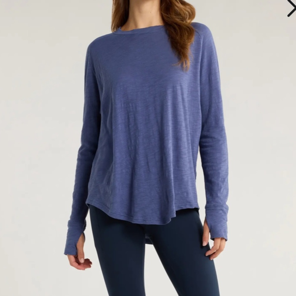 NWT ZELLA LONG SLEEVE SLUB VINTAGE WASH TEE SHIRT